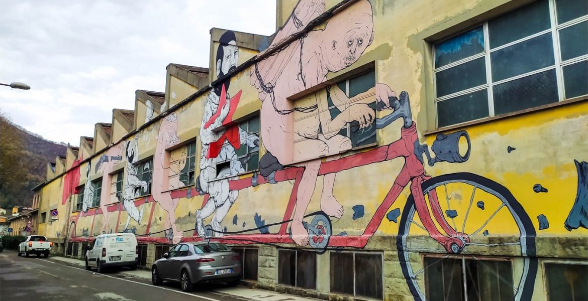 marzabotto-andrea-casciu-nemo’s marzabotto murales che rapprezenta il nazifascismo sulla ex cartiera di valle di reno